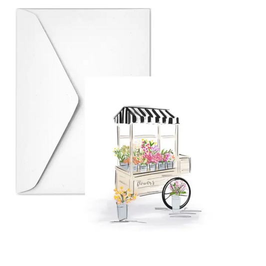 FLOWER CART GREETING CARD